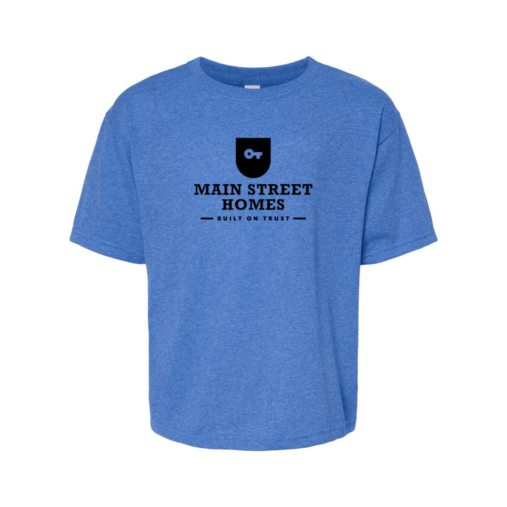 M&O Youth Gold Soft Touch T-Shirt - Heather Royal - Front