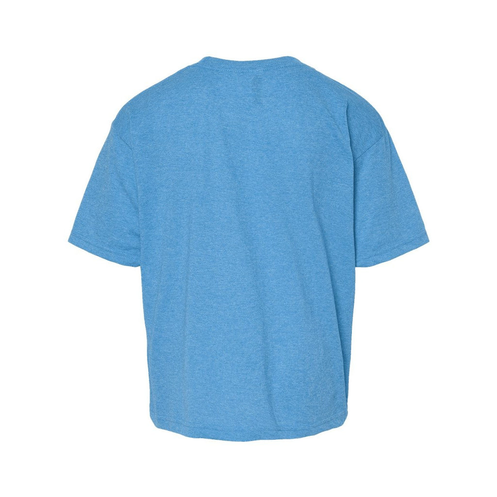 M&O Youth Gold Soft Touch T-Shirt - Heather Turquoise - Back