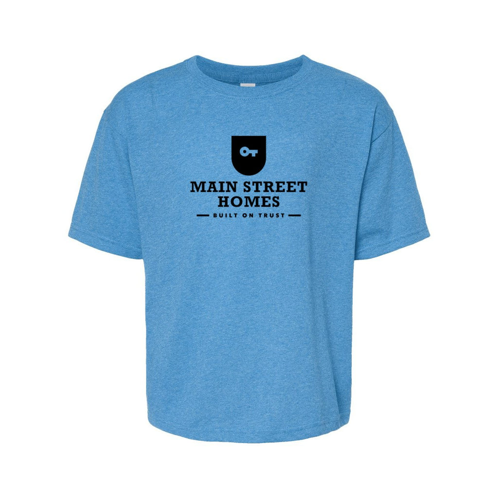 M&O Youth Gold Soft Touch T-Shirt - Heather Turquoise - Front