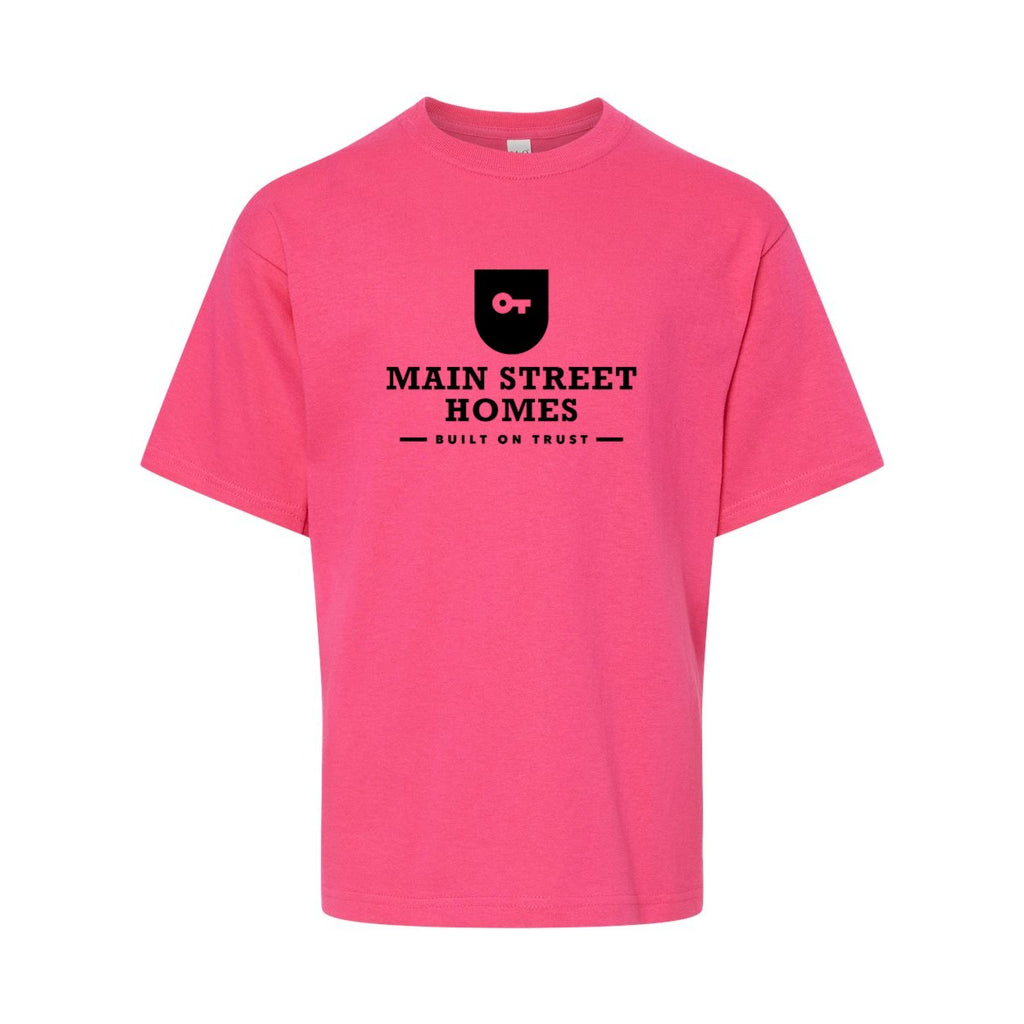 M&O Youth Gold Soft Touch T-Shirt - Heliconia - Front