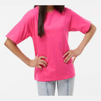 M&O Youth Gold Soft Touch T-Shirt - Heliconia - On Model Front