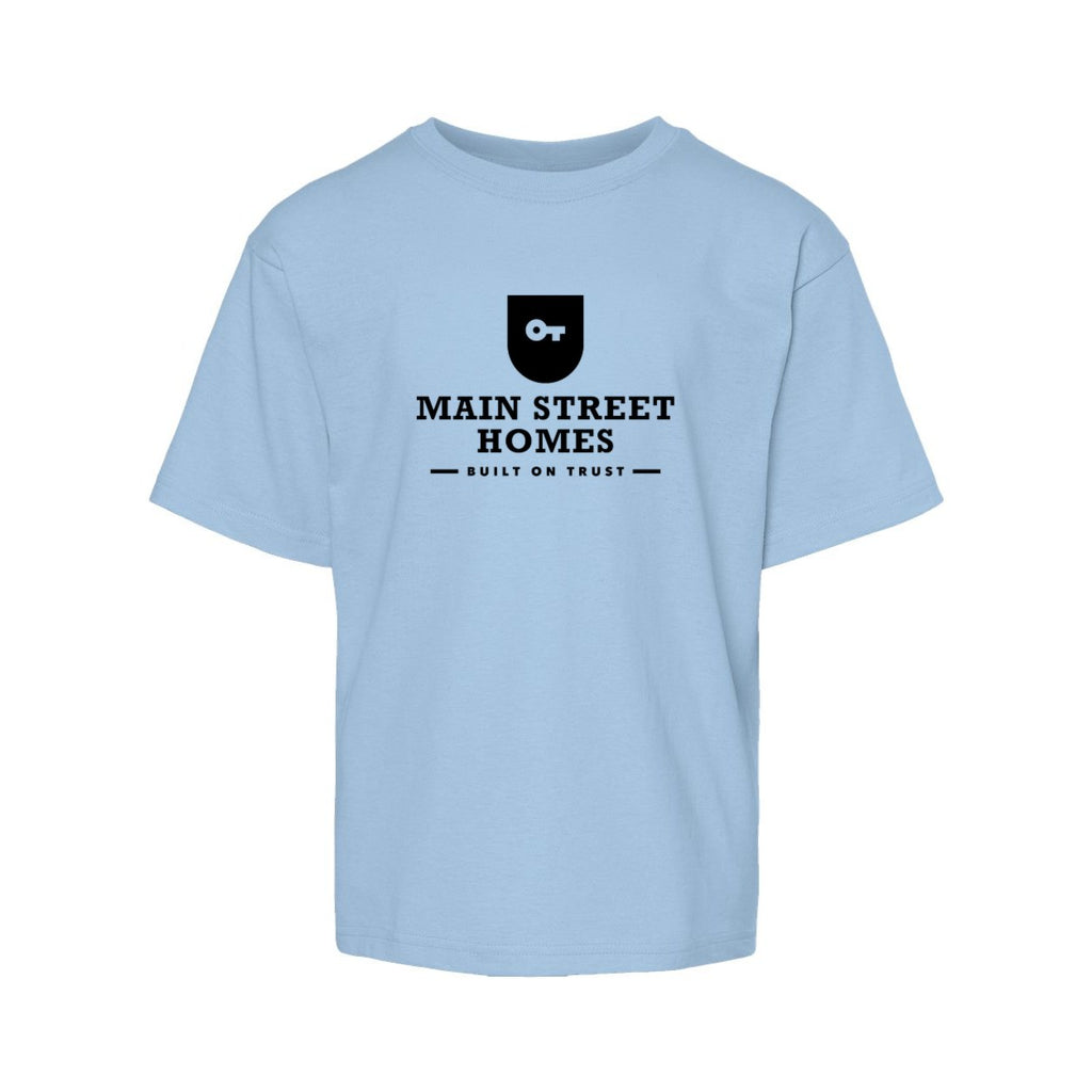 M&O Youth Gold Soft Touch T-Shirt - Light Blue - Front