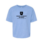 M&O Youth Gold Soft Touch T-Shirt - Light Blue Heather - Front
