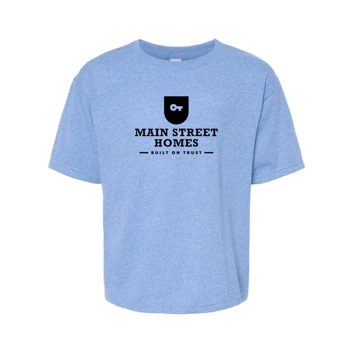 M&O Youth Gold Soft Touch T-Shirt - Light Blue Heather - Front