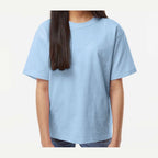 M&O Youth Gold Soft Touch T-Shirt - Light Blue - On Model Front