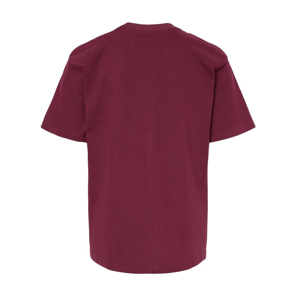 M&O Youth Gold Soft Touch T-Shirt - Maroon - Back