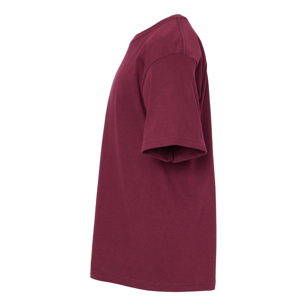 M&O Youth Gold Soft Touch T-Shirt - Maroon - Direct Side