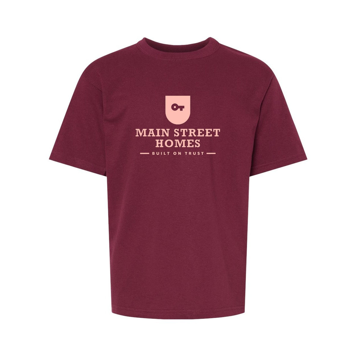 M&O Youth Gold Soft Touch T-Shirt - Maroon - Front