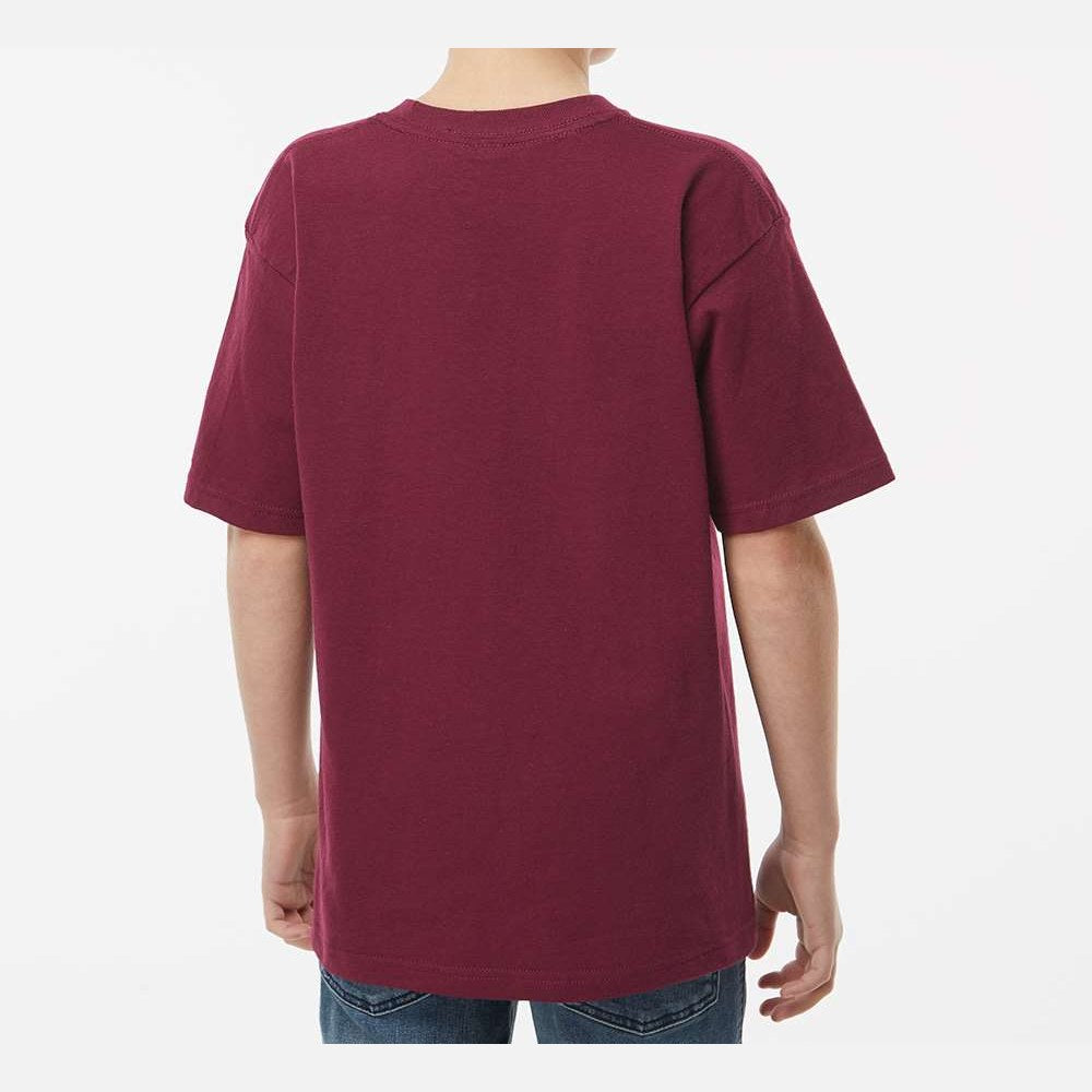 M&O Youth Gold Soft Touch T-Shirt - Maroon - On Model Back