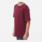 M&O Youth Gold Soft Touch T-Shirt - Maroon - On Model Side