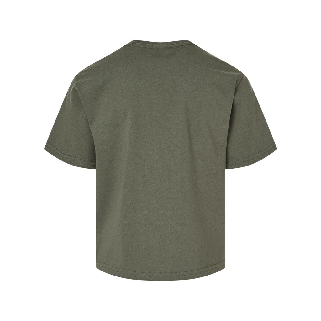 M&O Youth Gold Soft Touch T-Shirt - Military Green - Back
