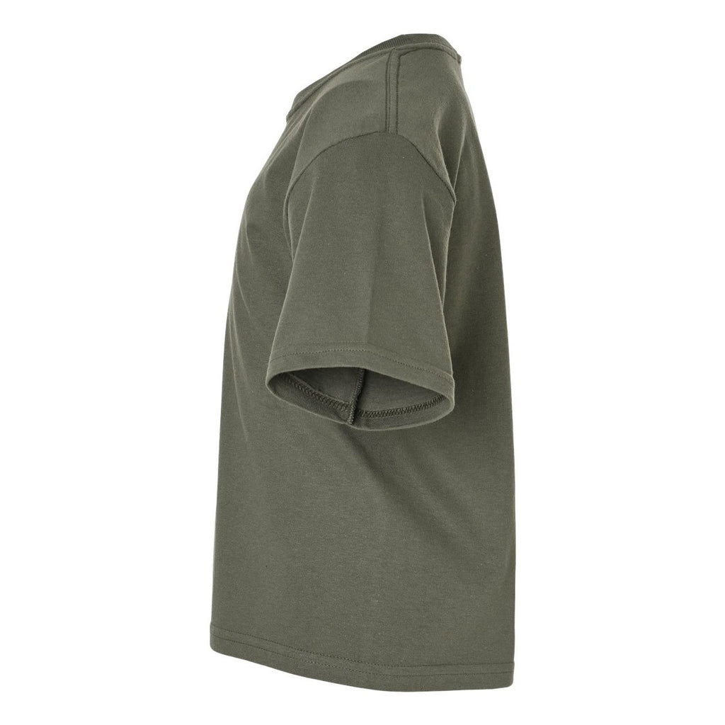 M&O Youth Gold Soft Touch T-Shirt - Military Green - Direct Side