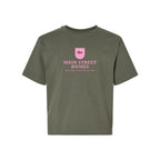 M&O Youth Gold Soft Touch T-Shirt - Military Green - Front