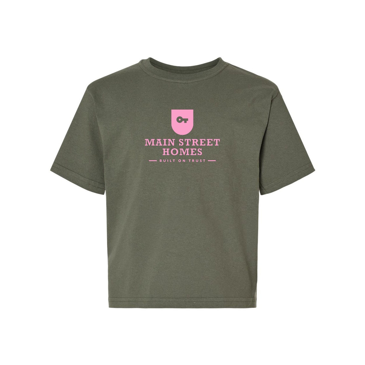 M&O Youth Gold Soft Touch T-Shirt - Military Green - Front