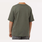 M&O Youth Gold Soft Touch T-Shirt - Military Green - On Model Back