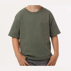 M&O Youth Gold Soft Touch T-Shirt - Military Green - On Model Front