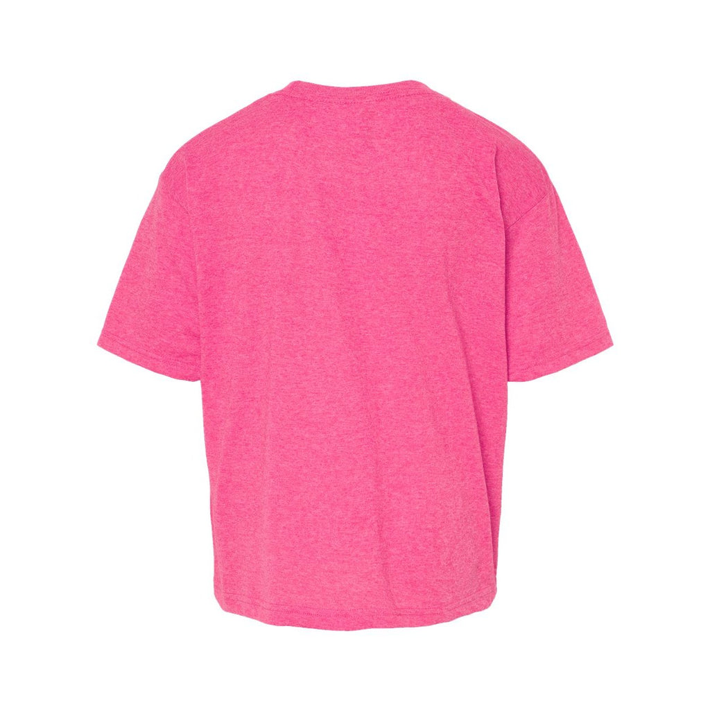 M&O Youth Gold Soft Touch T-Shirt - Neon Pink - Back