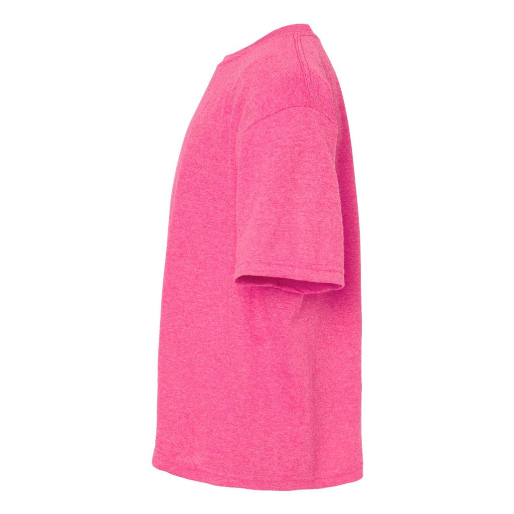 M&O Youth Gold Soft Touch T-Shirt - Neon Pink - Direct Side