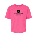 M&O Youth Gold Soft Touch T-Shirt - Neon Pink - Front