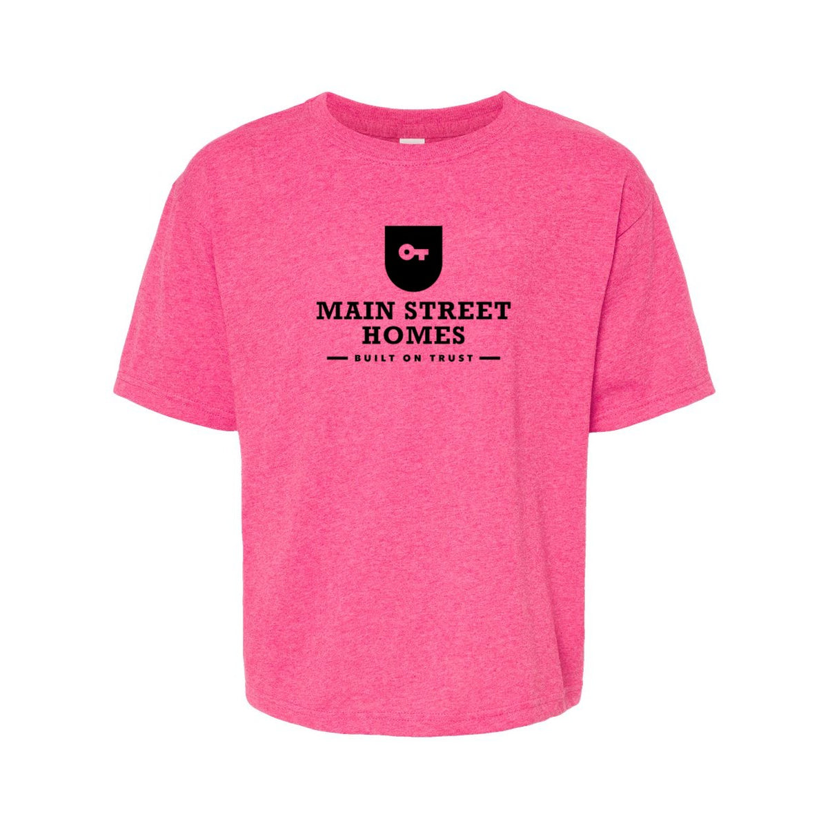 M&O Youth Gold Soft Touch T-Shirt - Neon Pink - Front