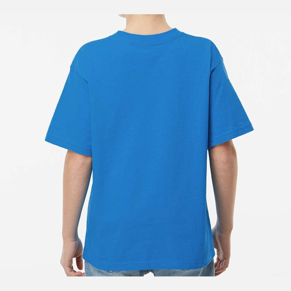 M&O Youth Gold Soft Touch T-Shirt - Ocean Blue - On Model Back