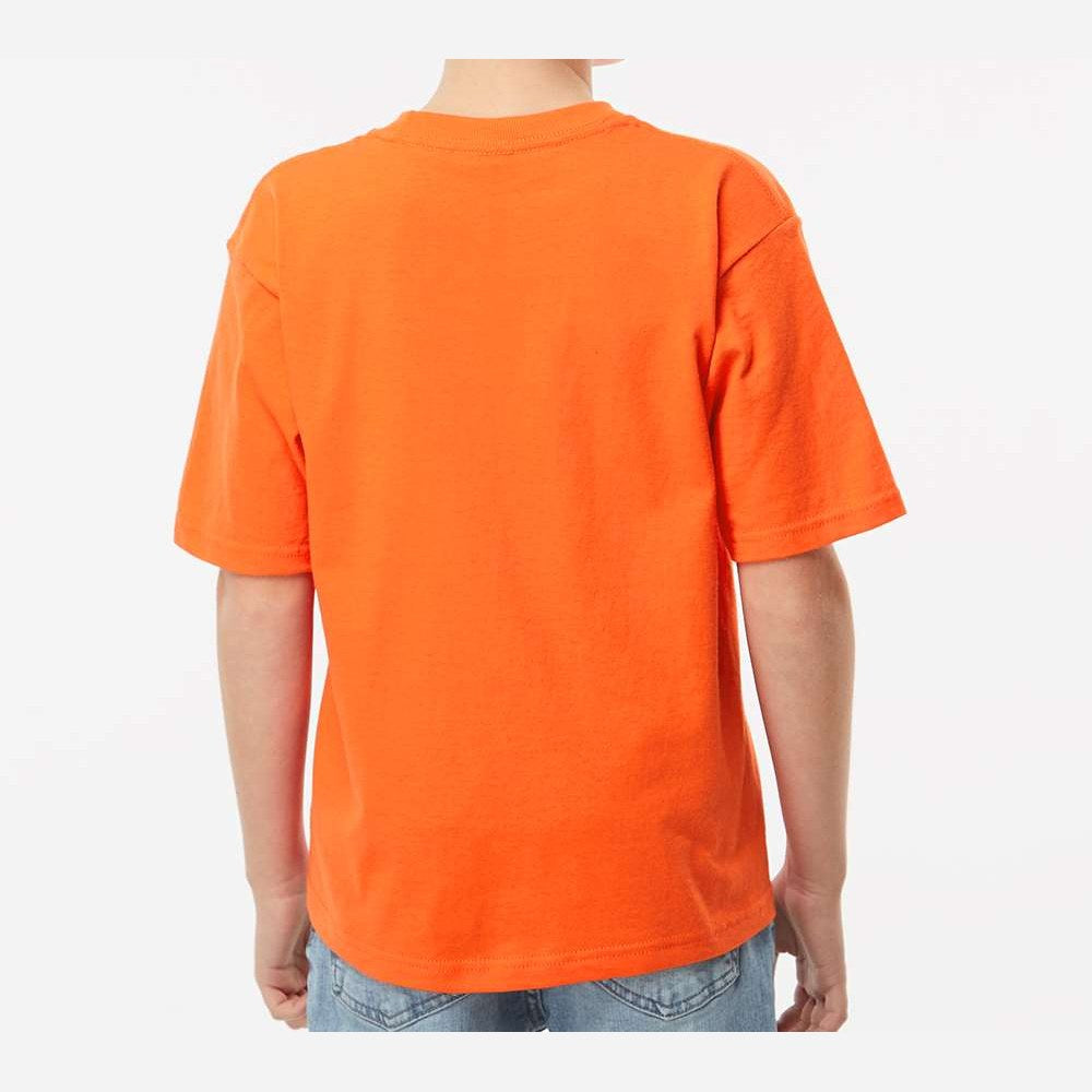 M&O Youth Gold Soft Touch T-Shirt - Orange - On Model Back