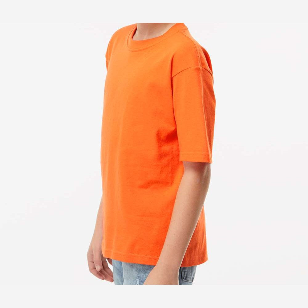 M&O Youth Gold Soft Touch T-Shirt - Orange - On Model Side