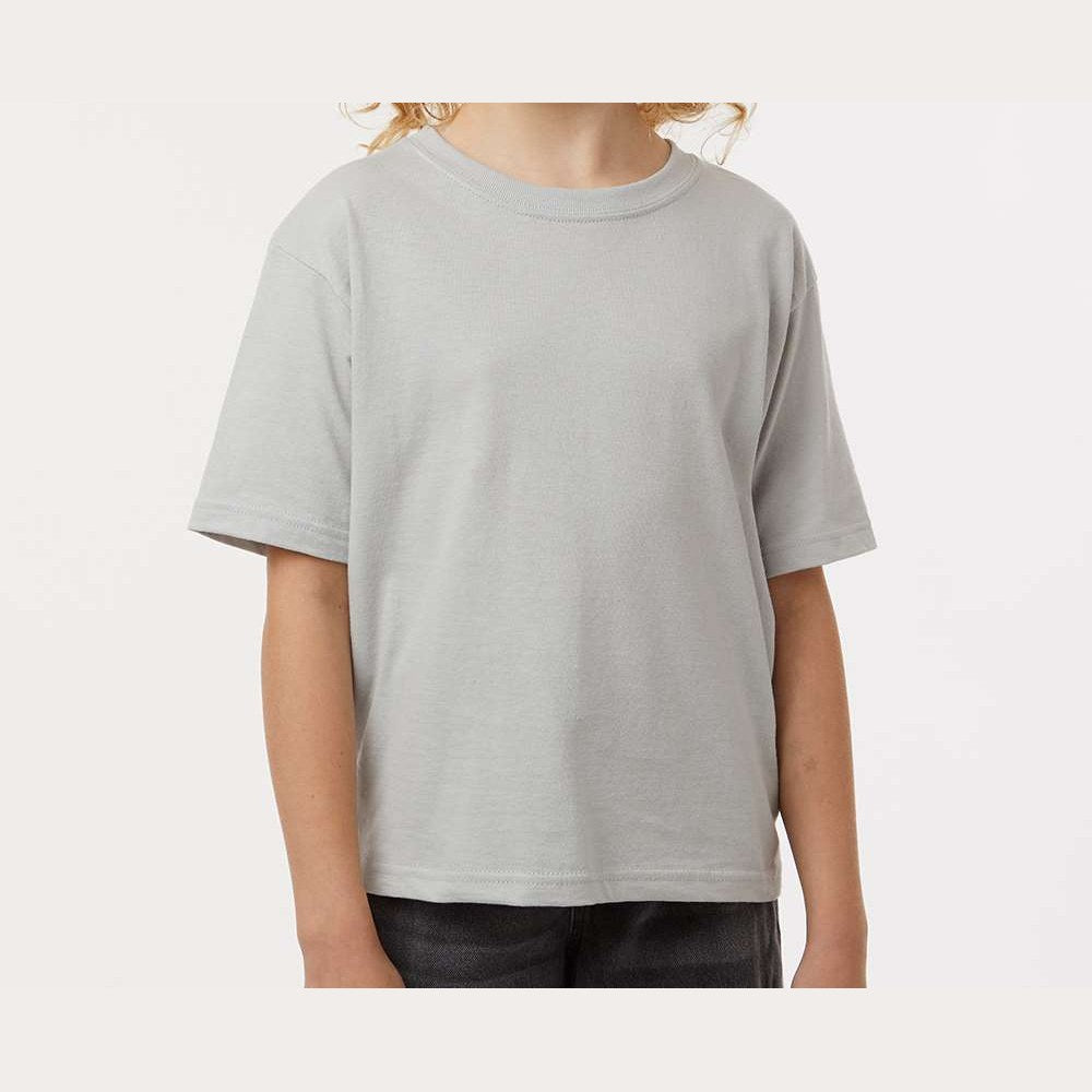 M&O Youth Gold Soft Touch T-Shirt - Platinum - On Model Front