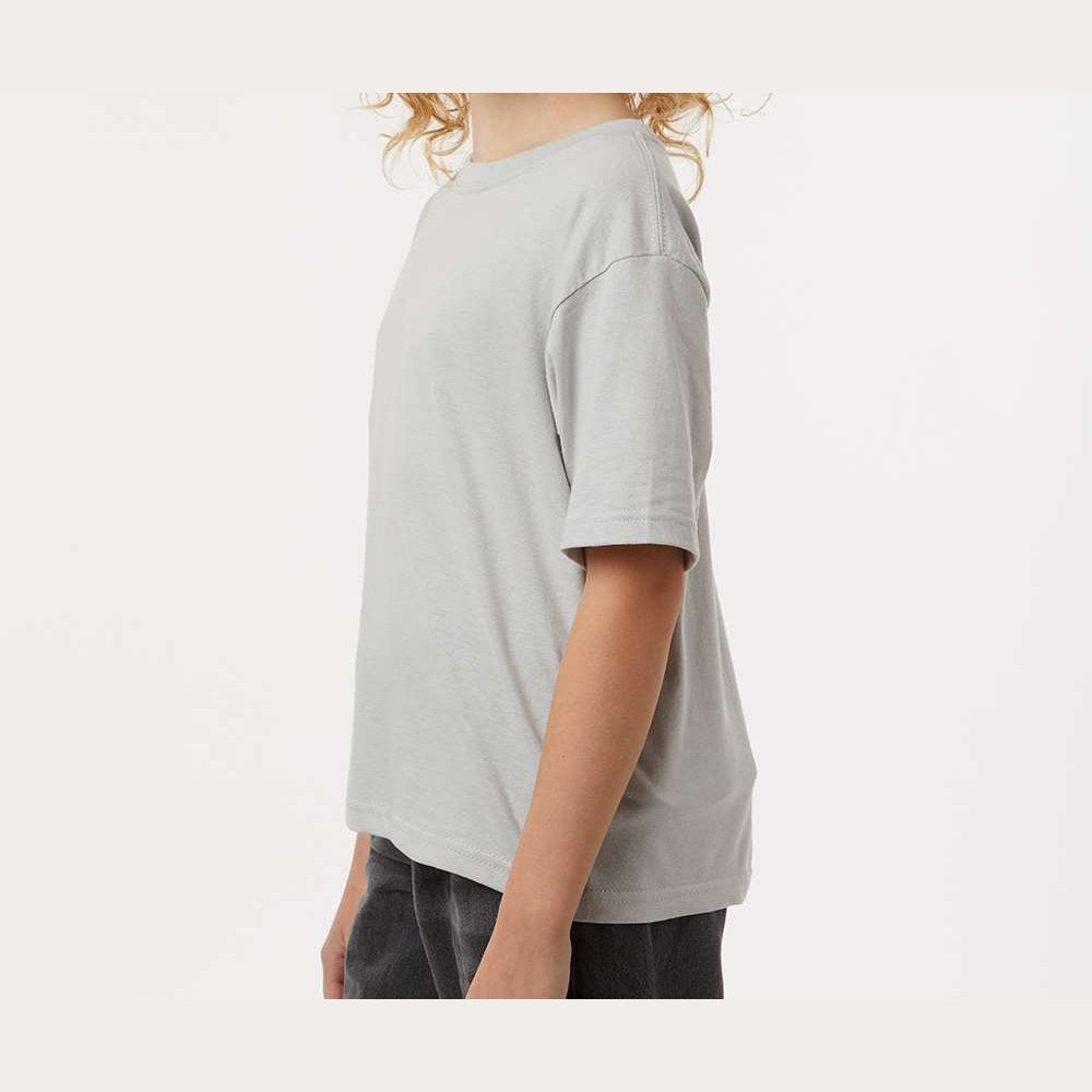 M&O Youth Gold Soft Touch T-Shirt - Platinum - On Model Side