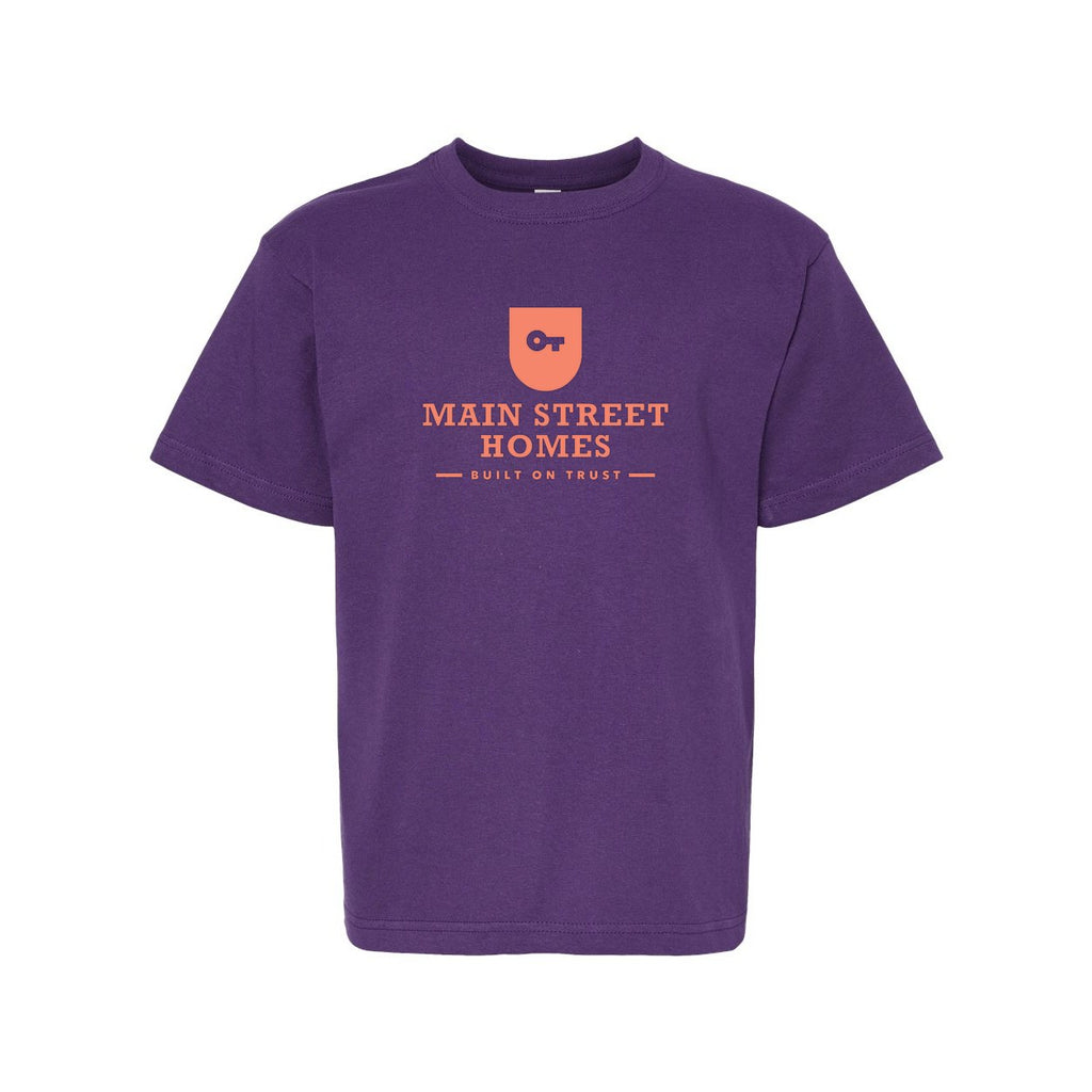 M&O Youth Gold Soft Touch T-Shirt - Purple - Front