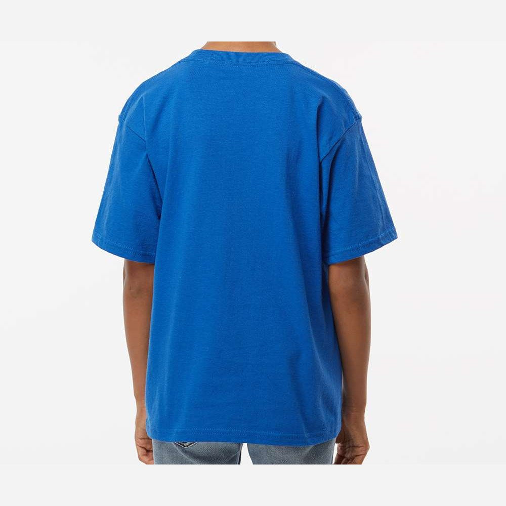 M&O Youth Gold Soft Touch T-Shirt - Royal - On Model Back
