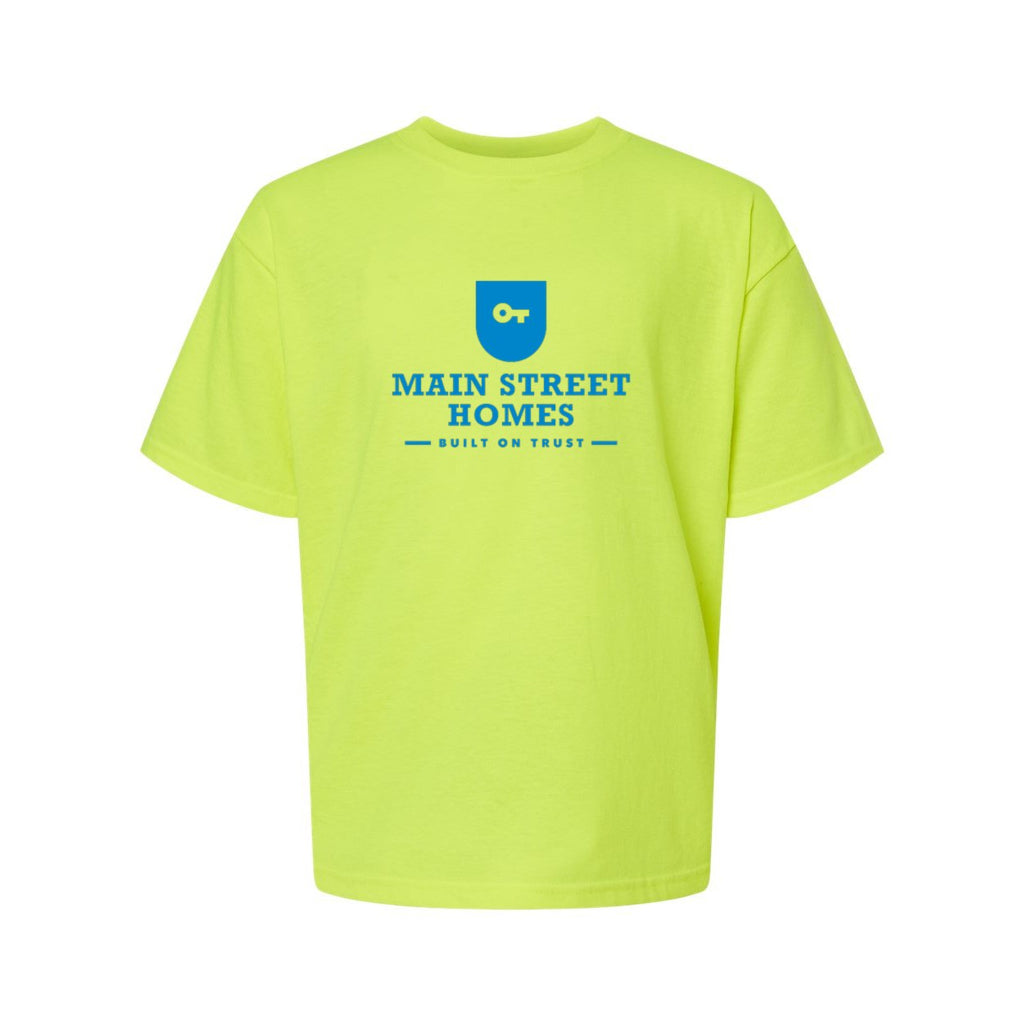 M&O Youth Gold Soft Touch T-Shirt - Safety Green - Front