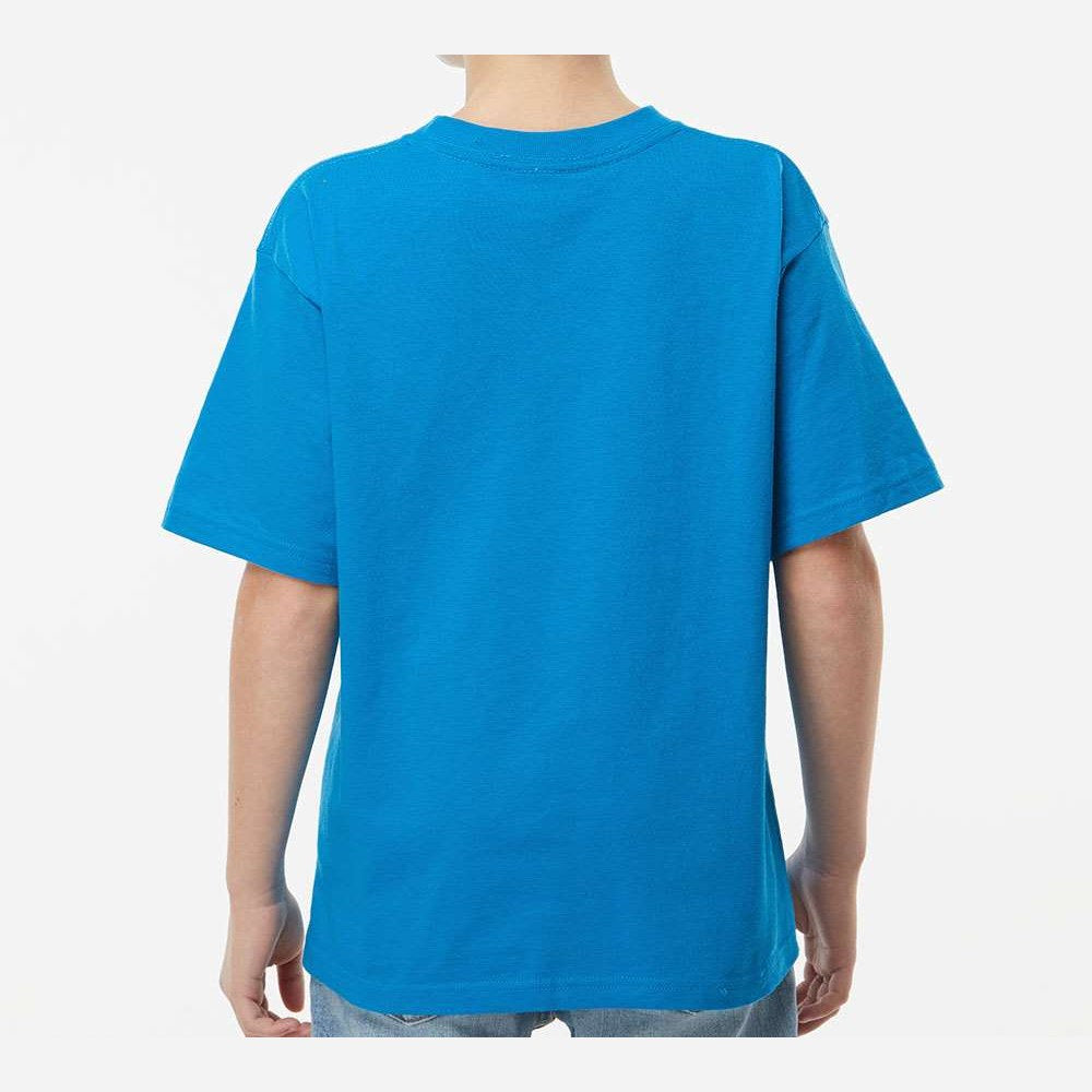 M&O Youth Gold Soft Touch T-Shirt - Turquoise - On Model Back