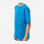 M&O Youth Gold Soft Touch T-Shirt - Turquoise - On Model Side