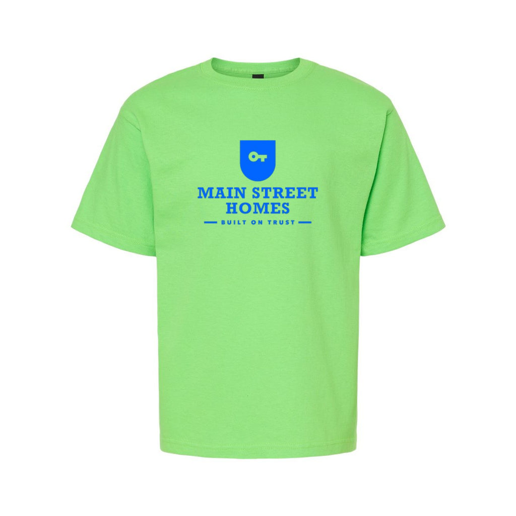 M&O Youth Gold Soft Touch T-Shirt - Vivid Lime - Front