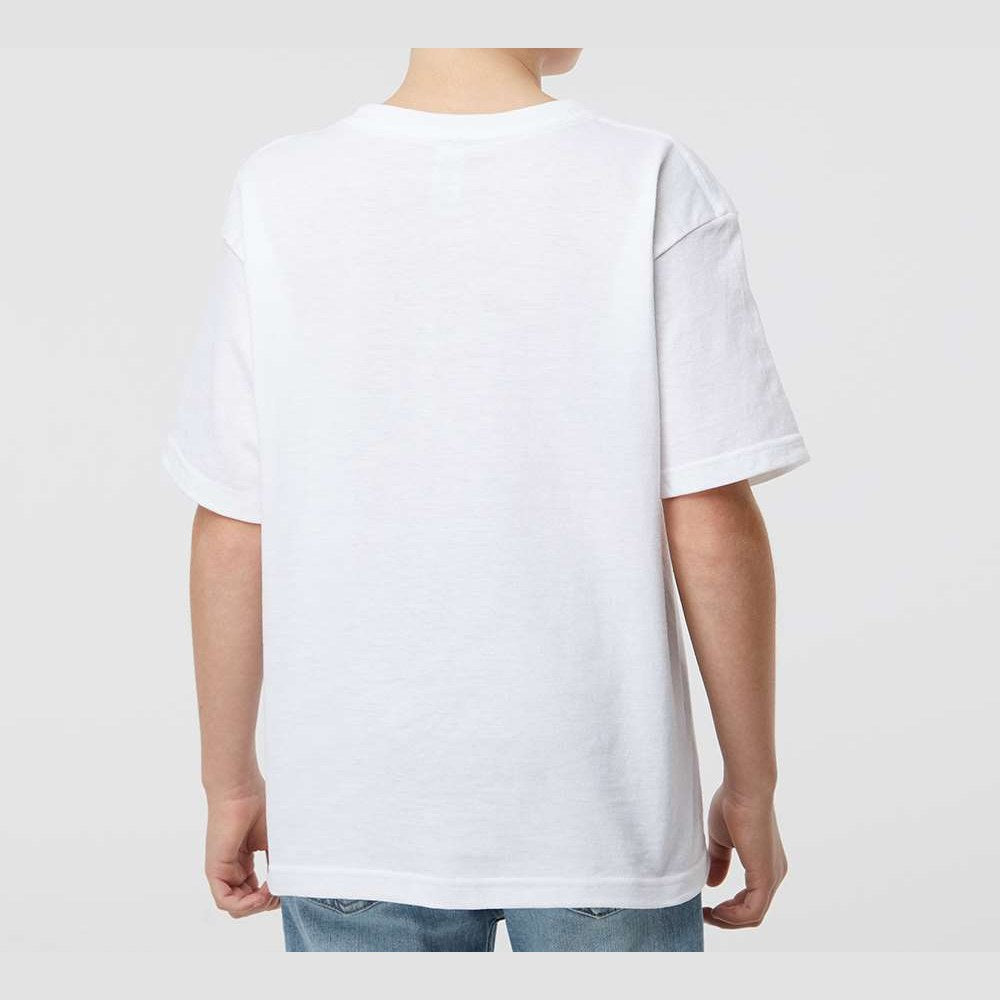 M&O Youth Gold Soft Touch T-Shirt - White - On Model Back