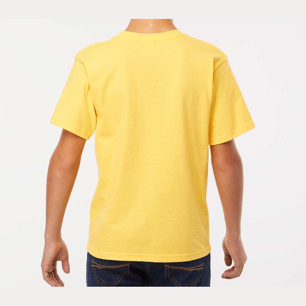 M&O Youth Gold Soft Touch T-Shirt - Yellow - On Model Back