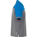 Mack Colorblock Performance Polo for Men Debossing - Olympic Blue/Steel Grey - Right Side