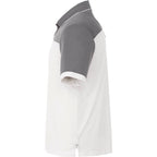 Mack Colorblock Performance Polo for Men Debossing - Steel Grey/White - Left Side