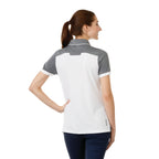 Mack Colorblock Polo for Women Debossing - Steel Grey/White - Back On Model