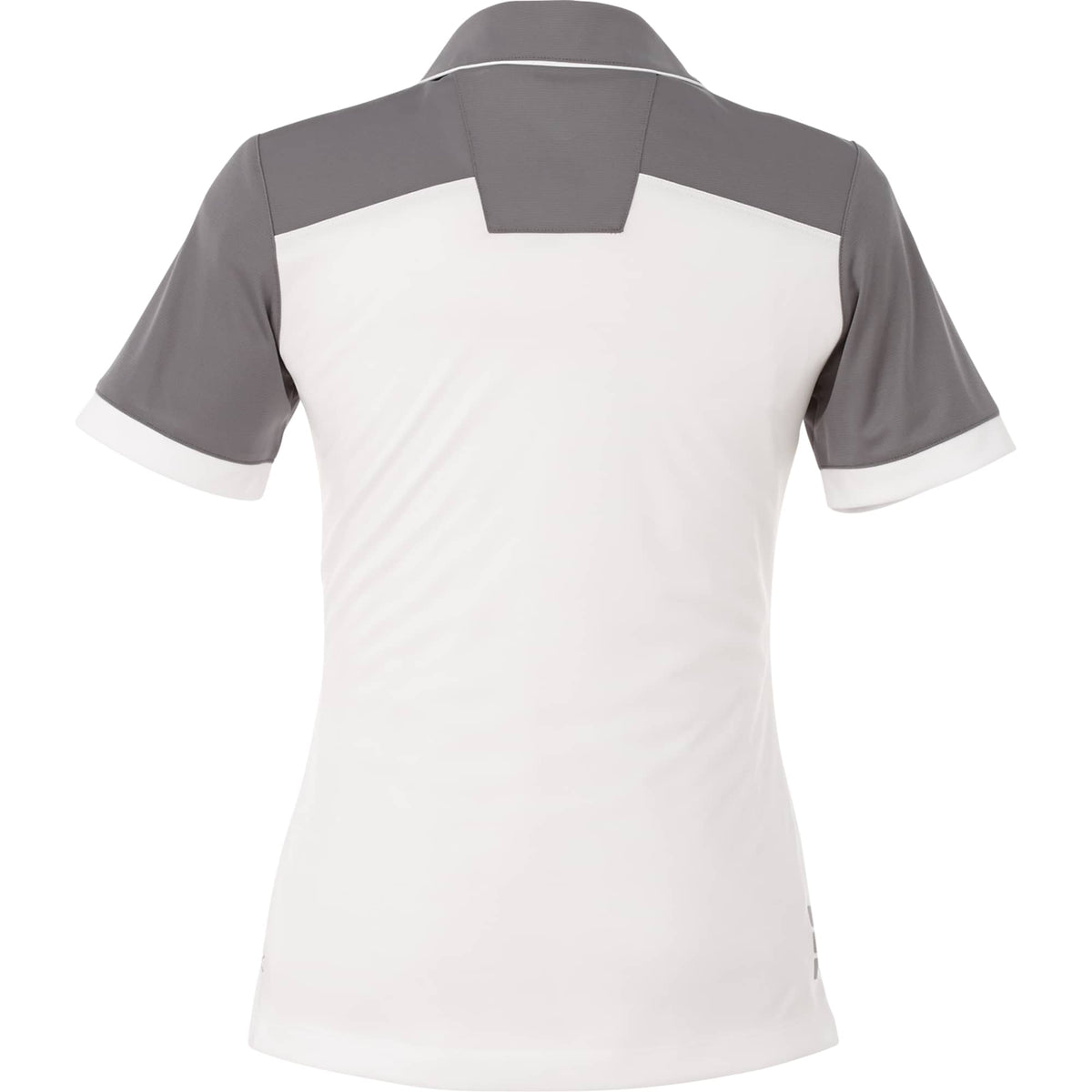 Mack Colorblock Polo for Women Embroidery - Steel Grey/White - Front Flat