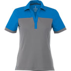 Mack Colorblock Polo for Women Laser Engraving - Olympic Blue/Steel Grey - Back Flat 2