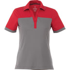 Mack Colorblock Polo for Women Laser Engraving - Team Red/Steel Grey - Back Flat