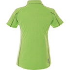 Macta Heathered Polo with Contrast Placket for Women Debossing - Apple Heather/Black Smoke - Back Flat