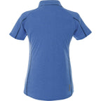 Macta Heathered Polo with Contrast Placket for Women Debossing - New Royal Heather/Black Smoke - Back Flat