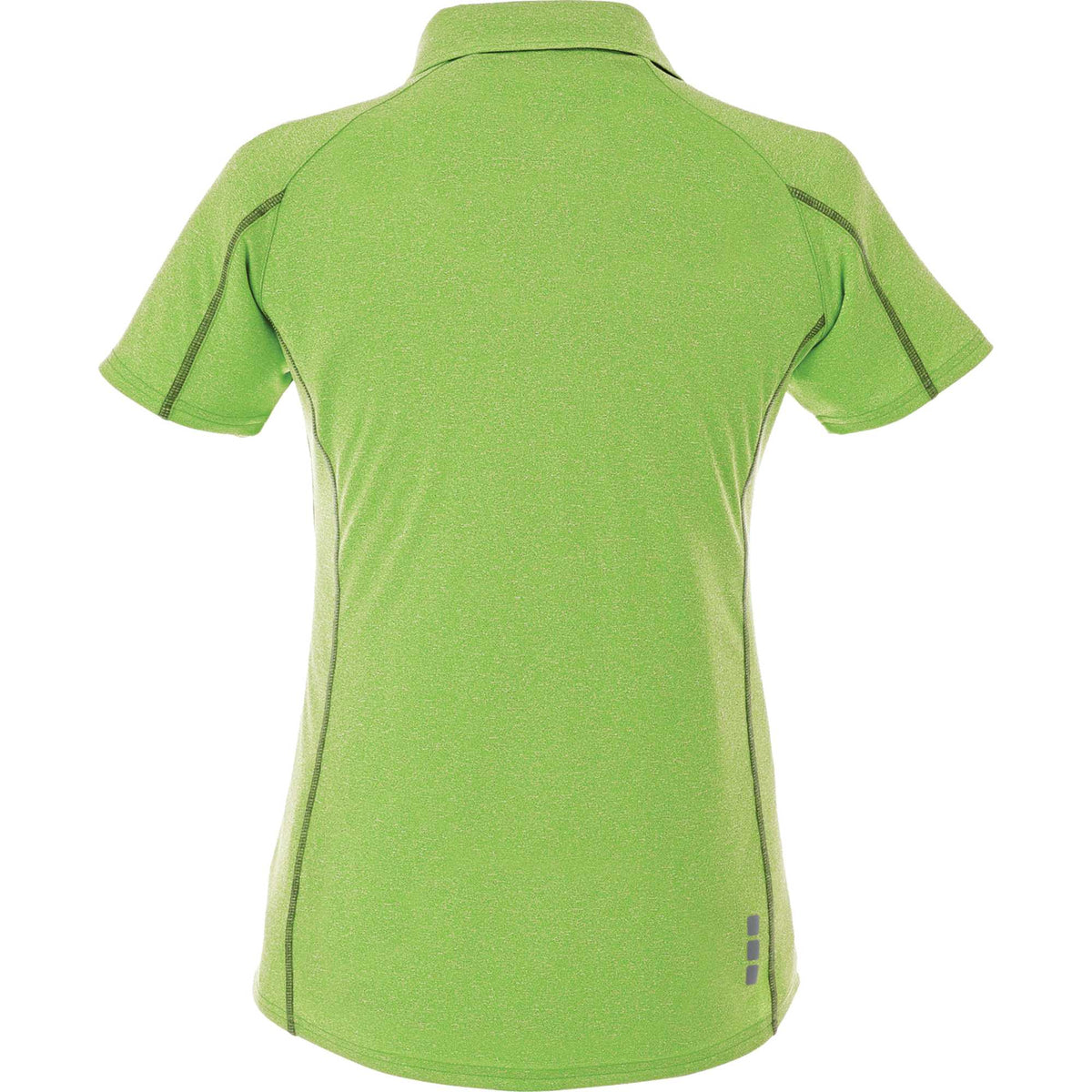 Macta Heathered Polo with Contrast Placket for Women Transfer - Apple Heather/Black Smoke - Back Flat