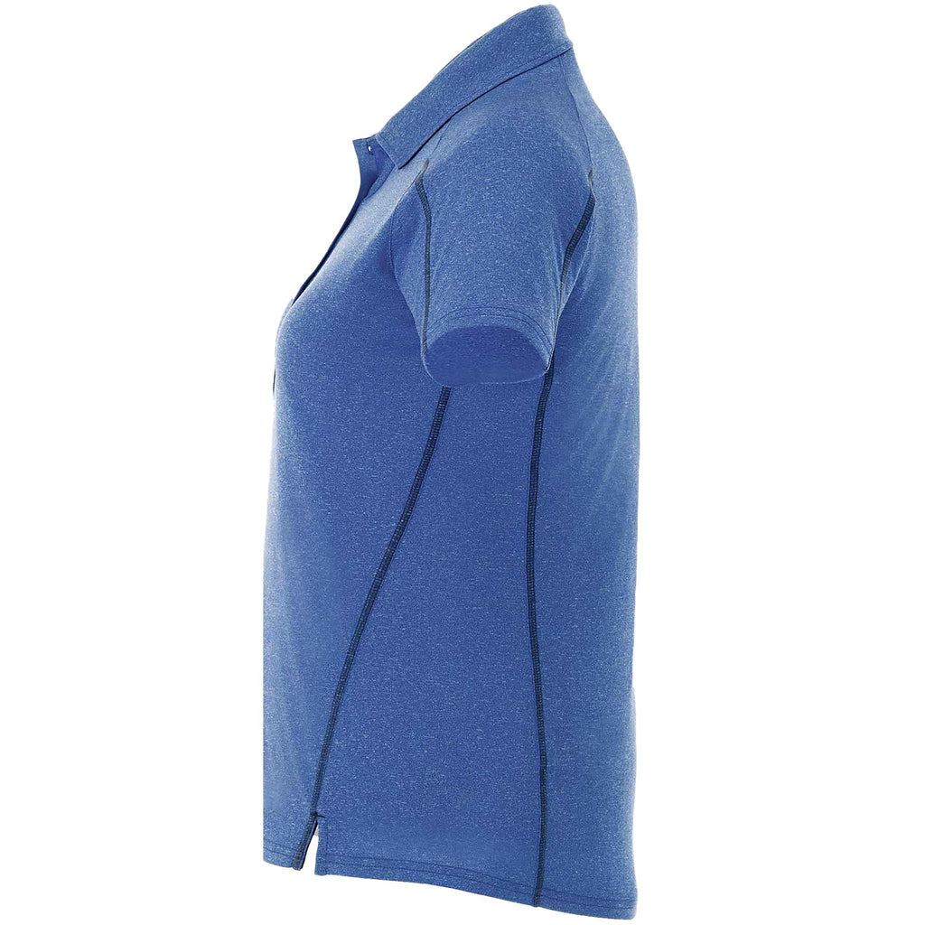 Macta Heathered Polo with Contrast Placket for Women Transfer - New Royal Heather/Black Smoke - Left Side