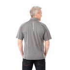 Macta Polo with Contrast Stitching for Men Debossing - Heather Dk Charcoal/Black Smk - Back On Model