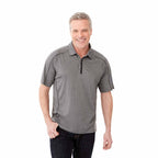 Macta Polo with Contrast Stitching for Men Debossing - Heather Dk Charcoal/Black Smk - Front On Model