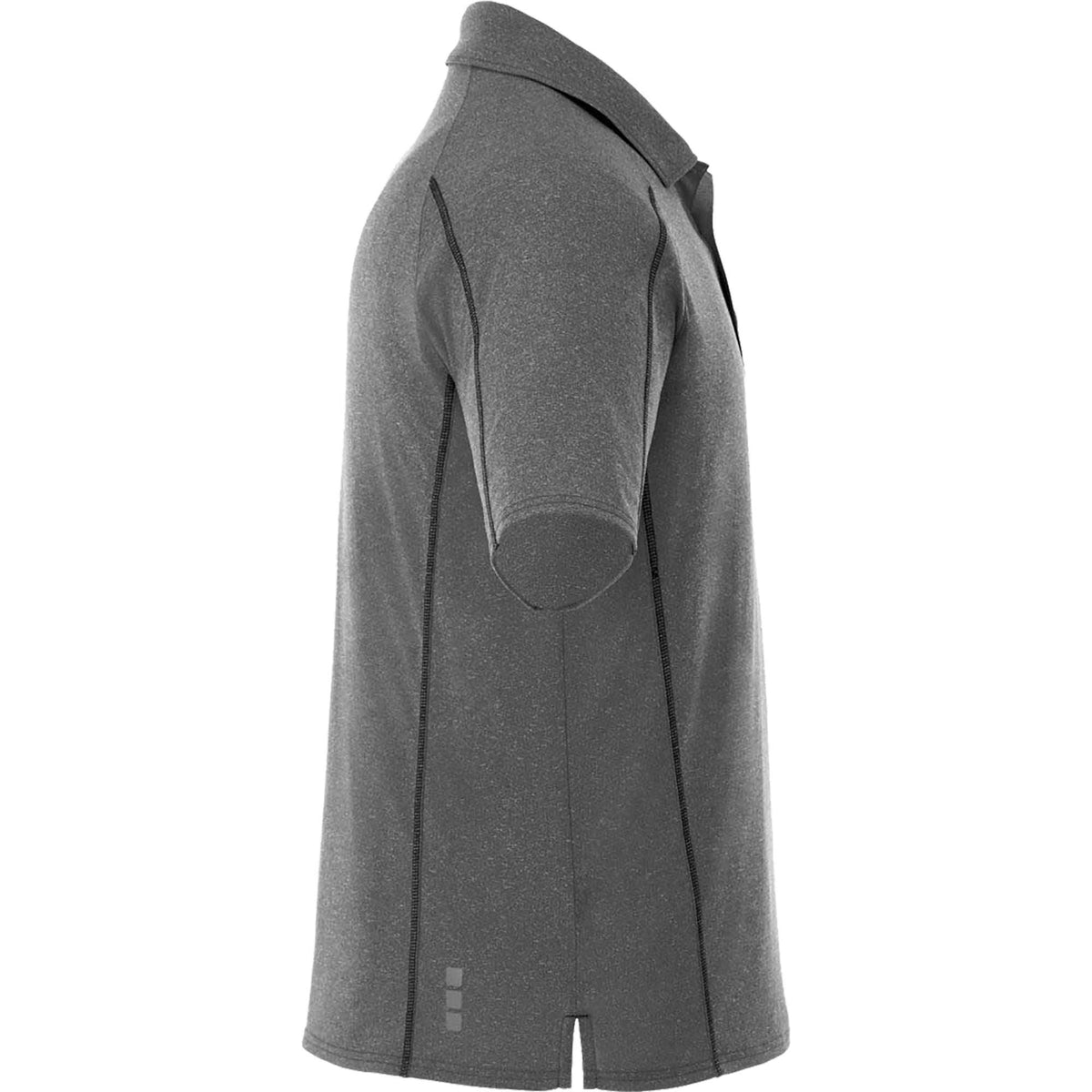 Macta Polo with Contrast Stitching for Men Debossing - Heather Dk Charcoal/Black Smk - Right Side